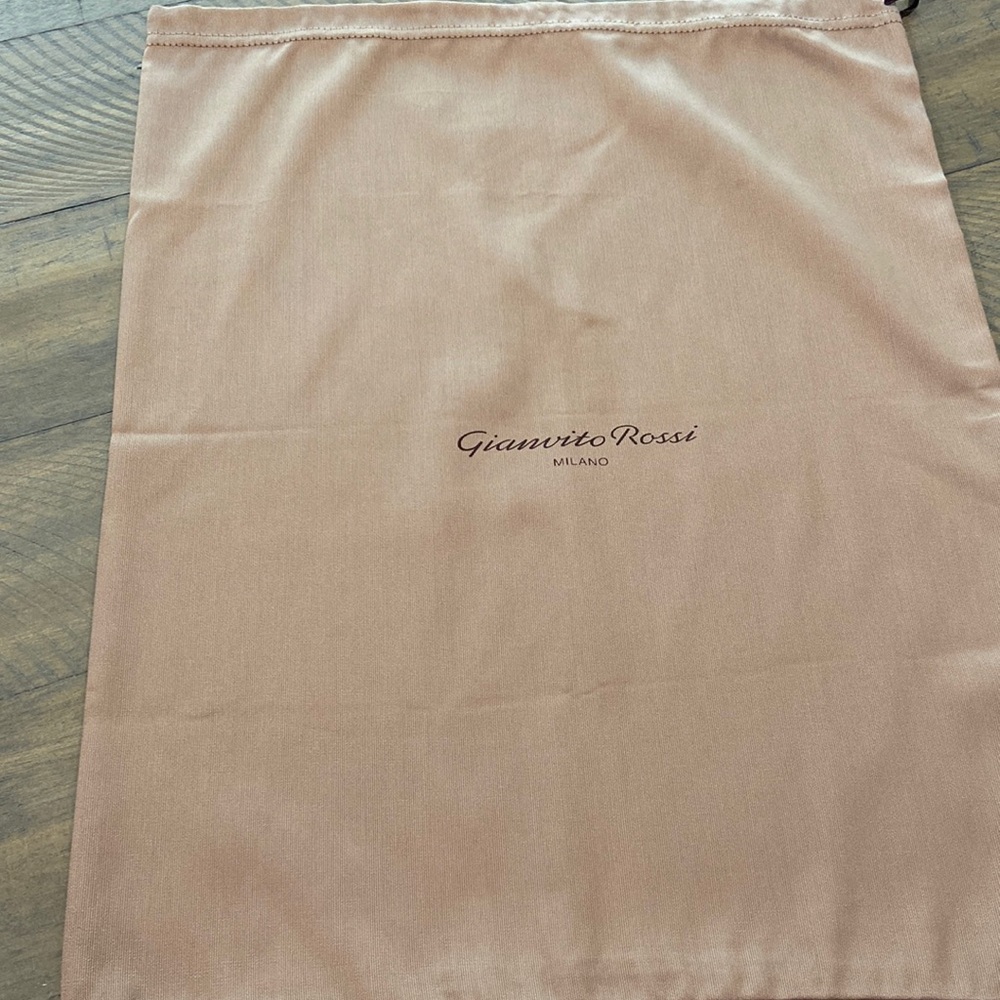 Gianvito Rossi (43.5x35in) Dusty bag. Tan color. Clean